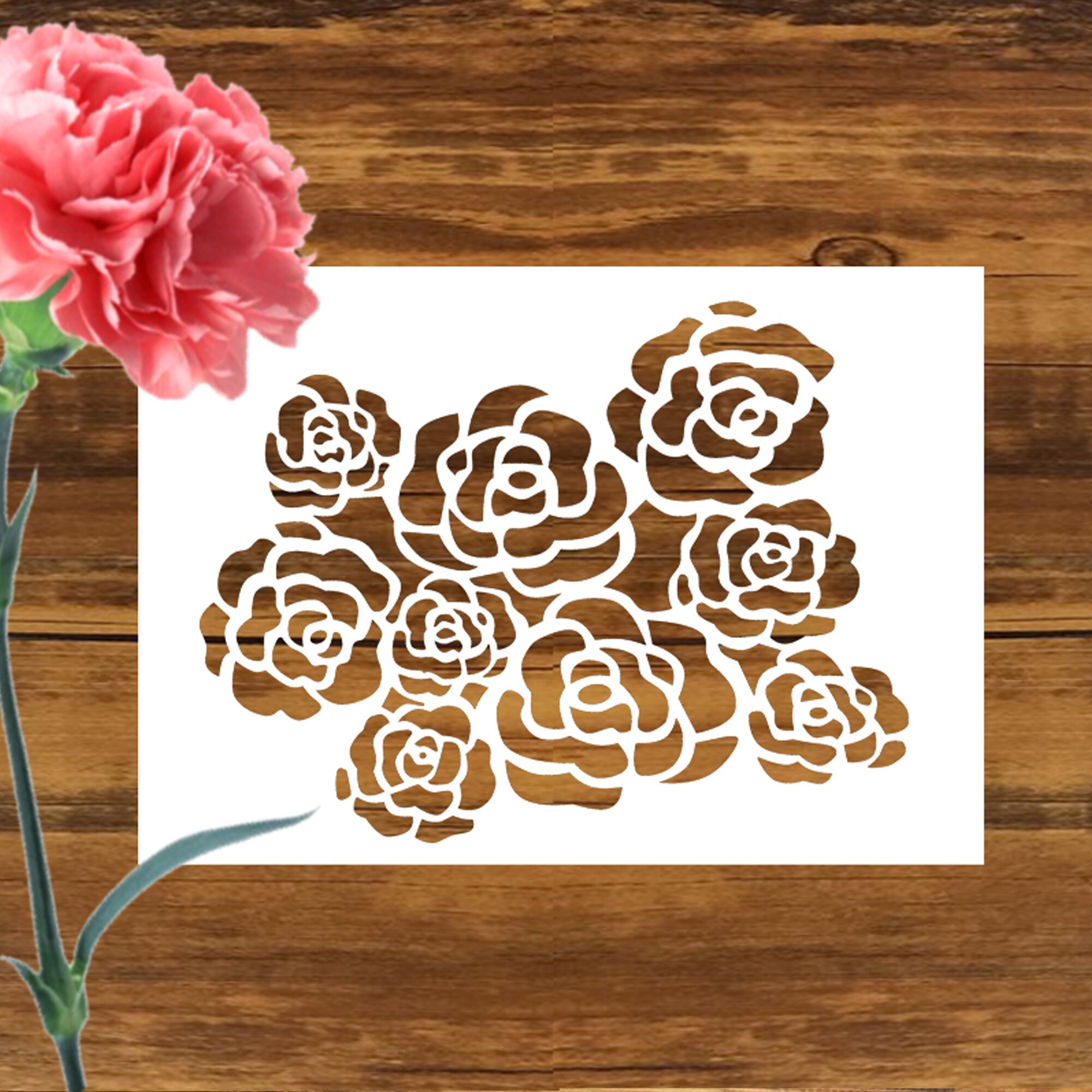 Rose Schablone für Malerei Rose Malerei Schablone Blumen | Etsy