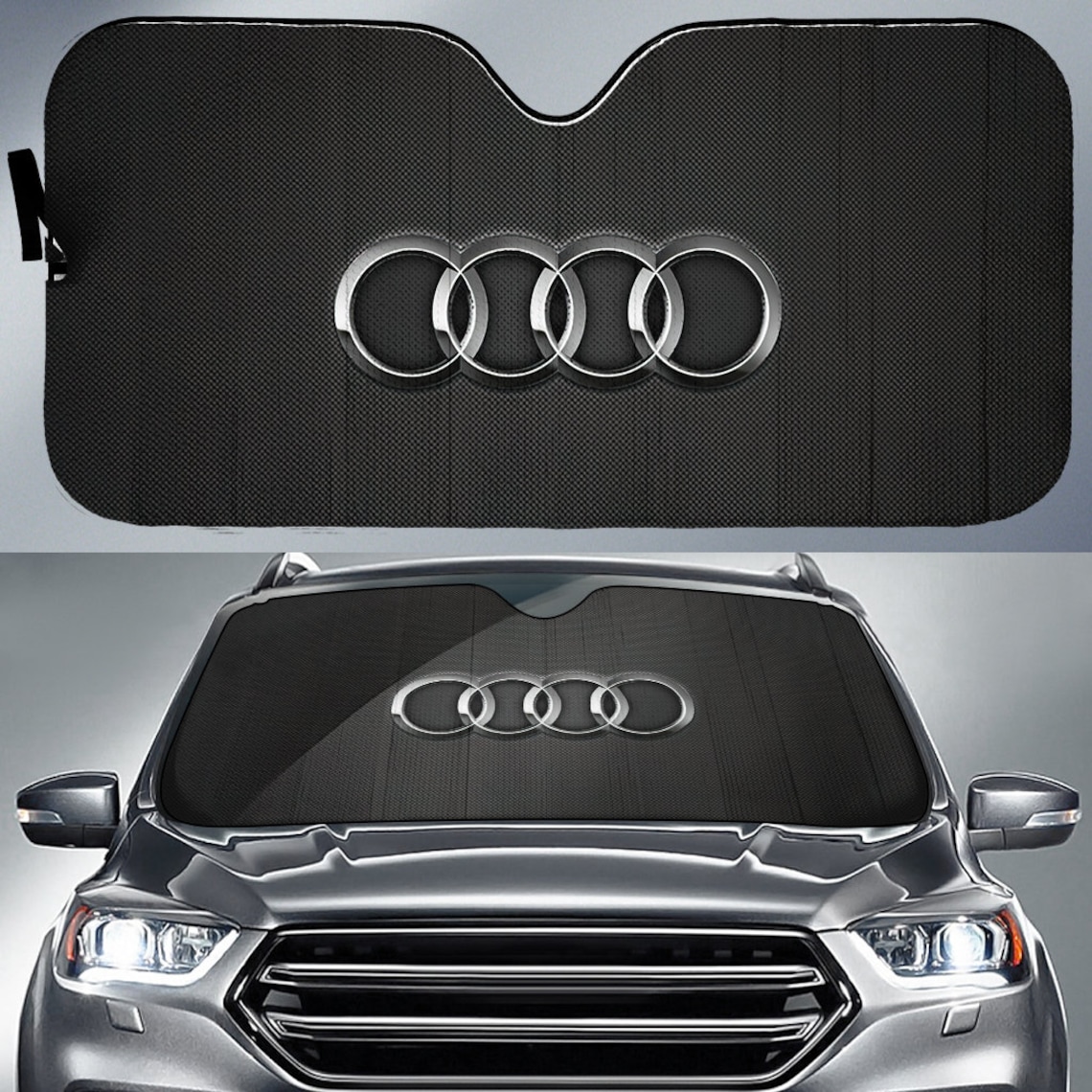 Audi Black Logo Sun Shade Auto Sun Shade Car Sun Shade Car Etsy