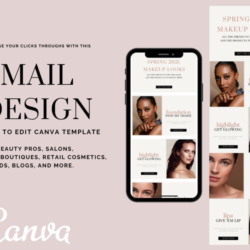 Email Template Beauty Salon Lash Hair Salon Fashion Etsy