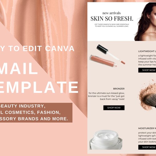 Email Template Beauty Salon Lash Hair Salon Fashion Etsy