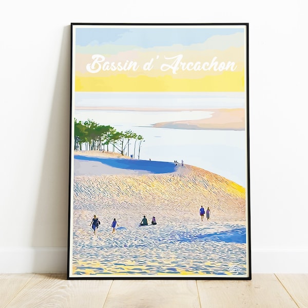 Affiche Bassin d'Arcachon, Travel Print Poster Arcachon Bay