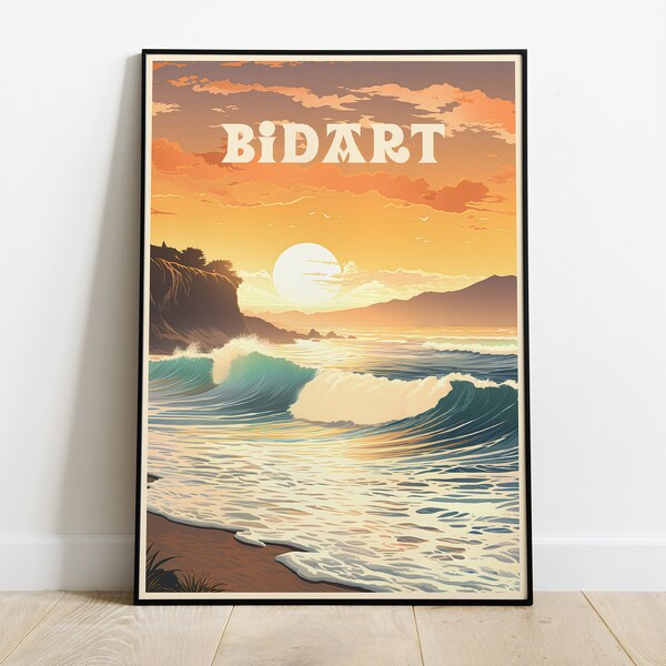 Bidart poster / Basque country / Travel poster / Vintage poster / Wall art