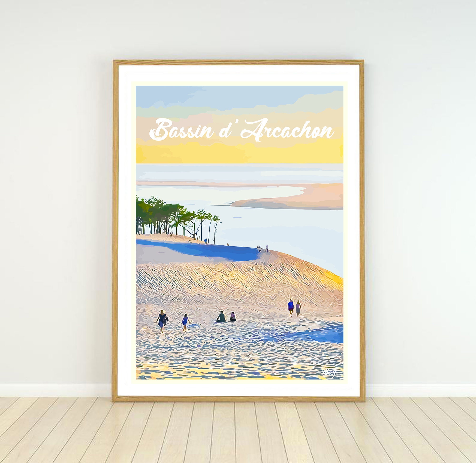Affiche Bassin d'arcachon, Travel Print Poster Arcachon Bay