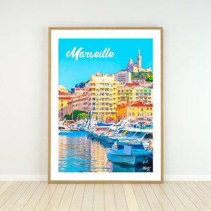 Affiche Marseille, Travel poster Marseille City image 1