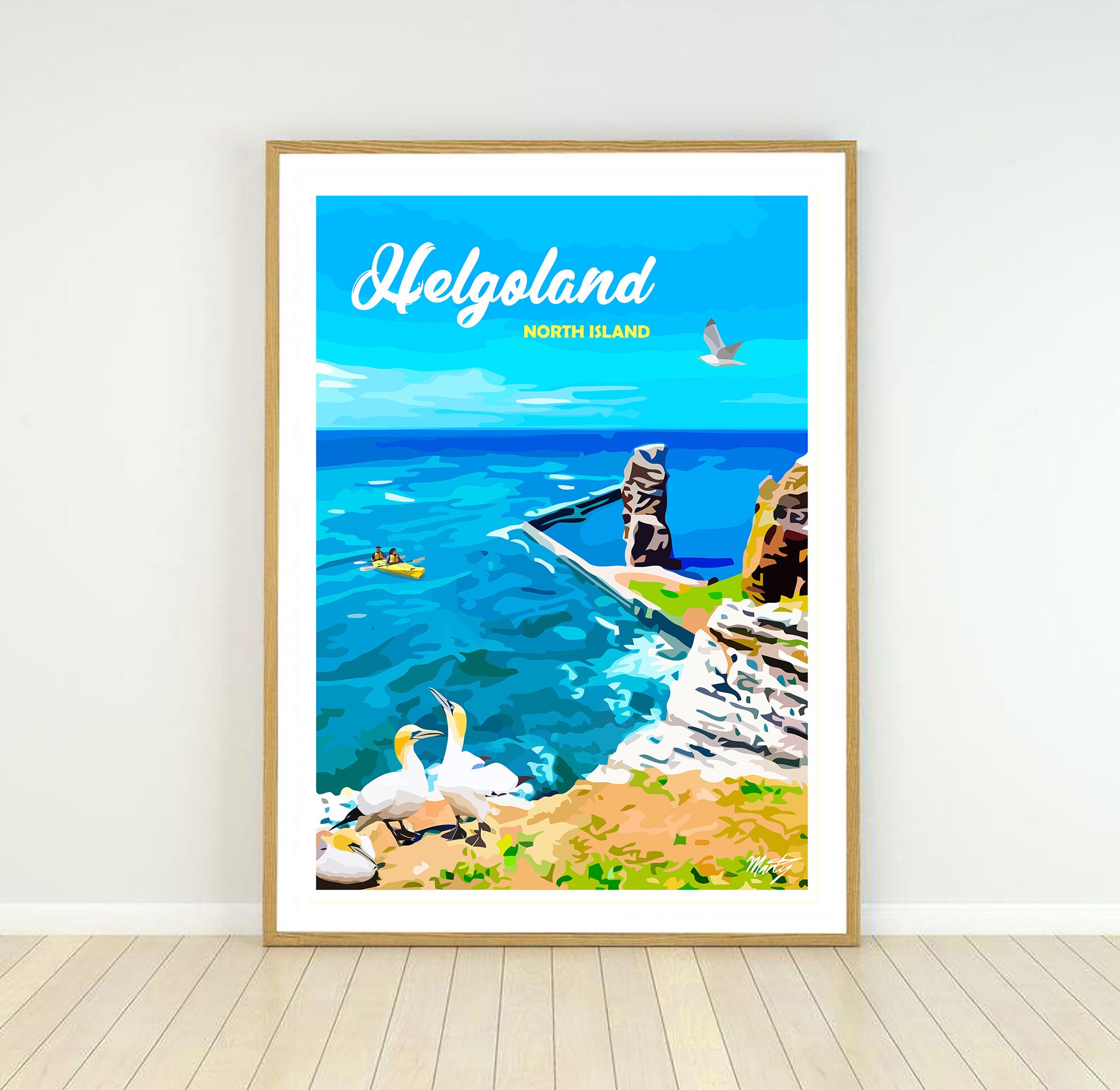 Affiche Heligoland, Travel Print Poster Helgoland North Island