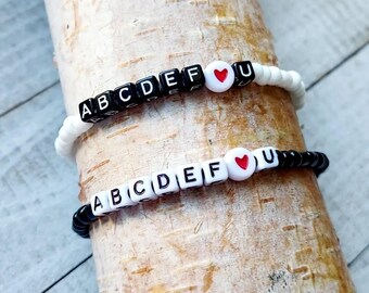 ABCDEFU Perlenarmband • Lustiges Anti-Valentinstaggeschenk