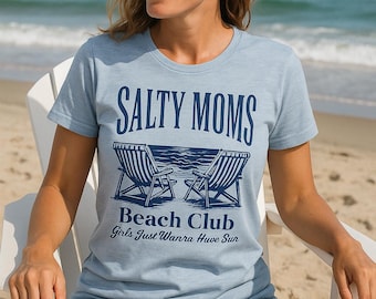 Salty Moms Beach Club Shirt - Küsten Sommerferien Grafik T-Shirt