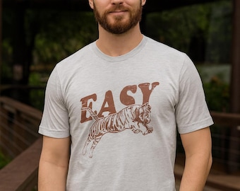 EASY TIGER Graphic Tee: Retro-Stil Unisex-Baumwollmischung T-Shirt