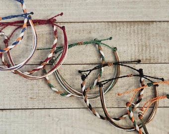 College Colors Armband - Benutzerdefinierte Team Color Schmuck - Geschenk zum Abschluss oder zum Spieltag