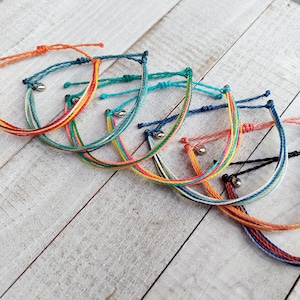 Waterproof Thread Bracelet 2024 SUMMER COLLECTION: Adjustable Waxed Thread with Silver Heart
