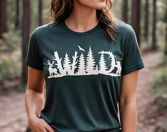 WILD Wald Grafik T-Shirt | Bella + Canvas Wanderhemd