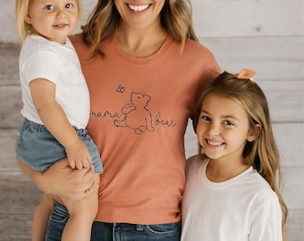 MAMA BEAR Grafik Tee: Heather Sunset Bella Canvas Shirt