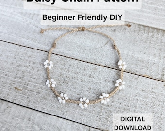 Daisy Chain Armband Pattern - Anfängerfreundliche Perlenblumen DIY (PDF Download)