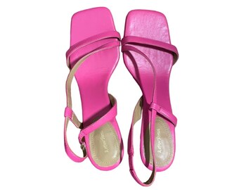 And Other Stories Strappy Fuschia Wedge Sandals