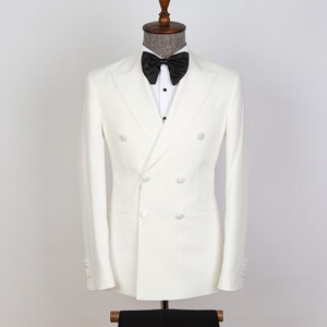 Off White Men's Tuxedo Groom Suit Wedding Suit Peak - Etsy