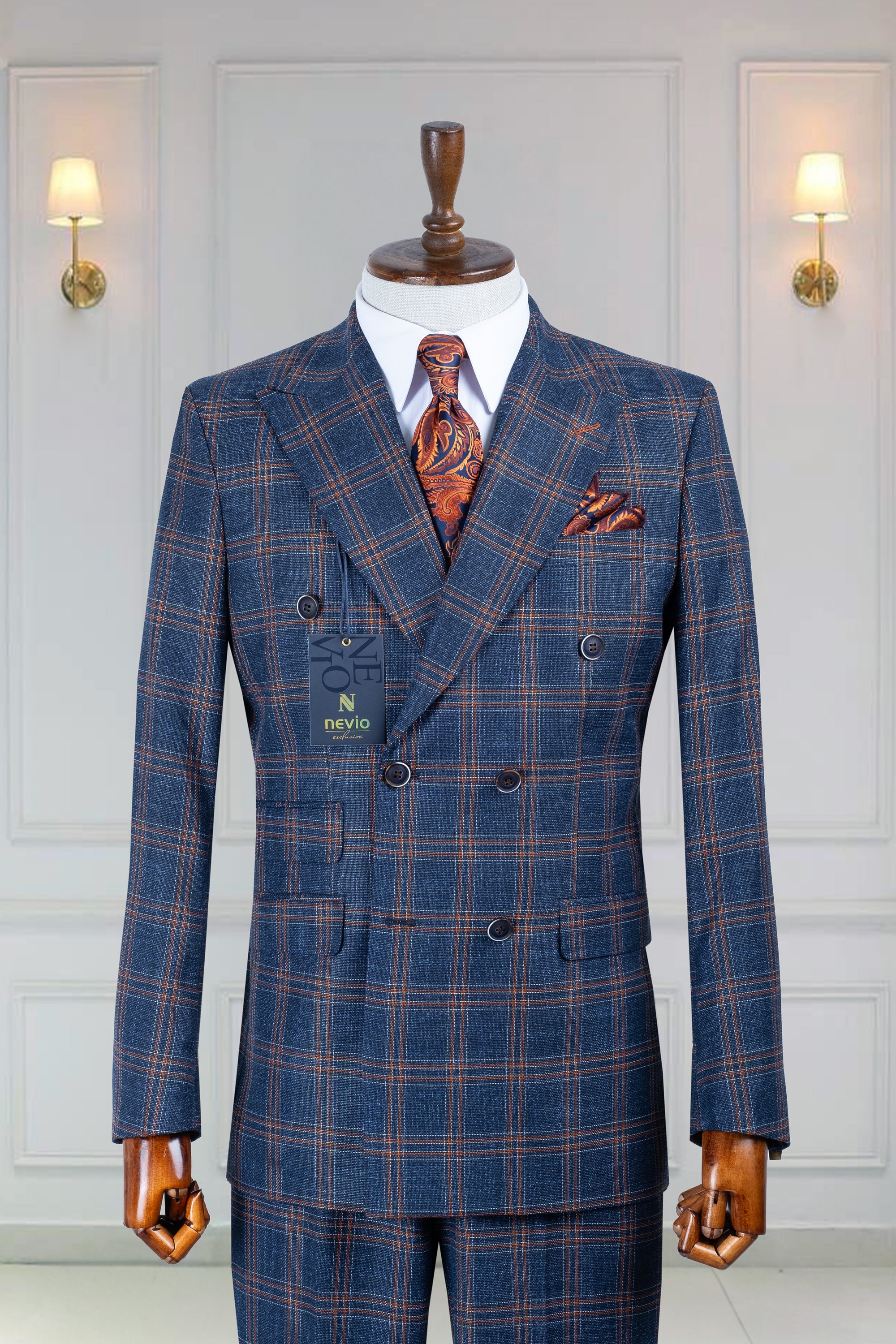 Double Breasted Checked Mens Suit Multiple Color Selection Casual Slim Fit Classic Wear Etsy Canada