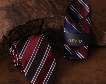 Men's Microfiber Striped Necktie 6 Colors  – Classic & Stylish Designs for Business, Casual, and Formal Occasions