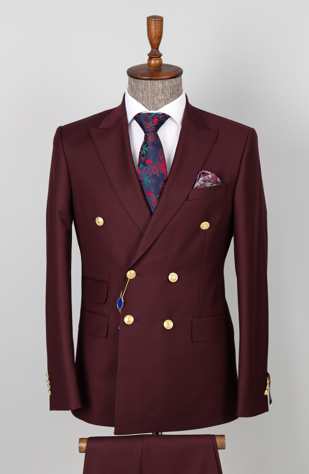 Double Breasted Maroon 6 Button Button 