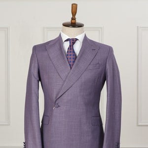 Double Breasted Men’s Suit Purple