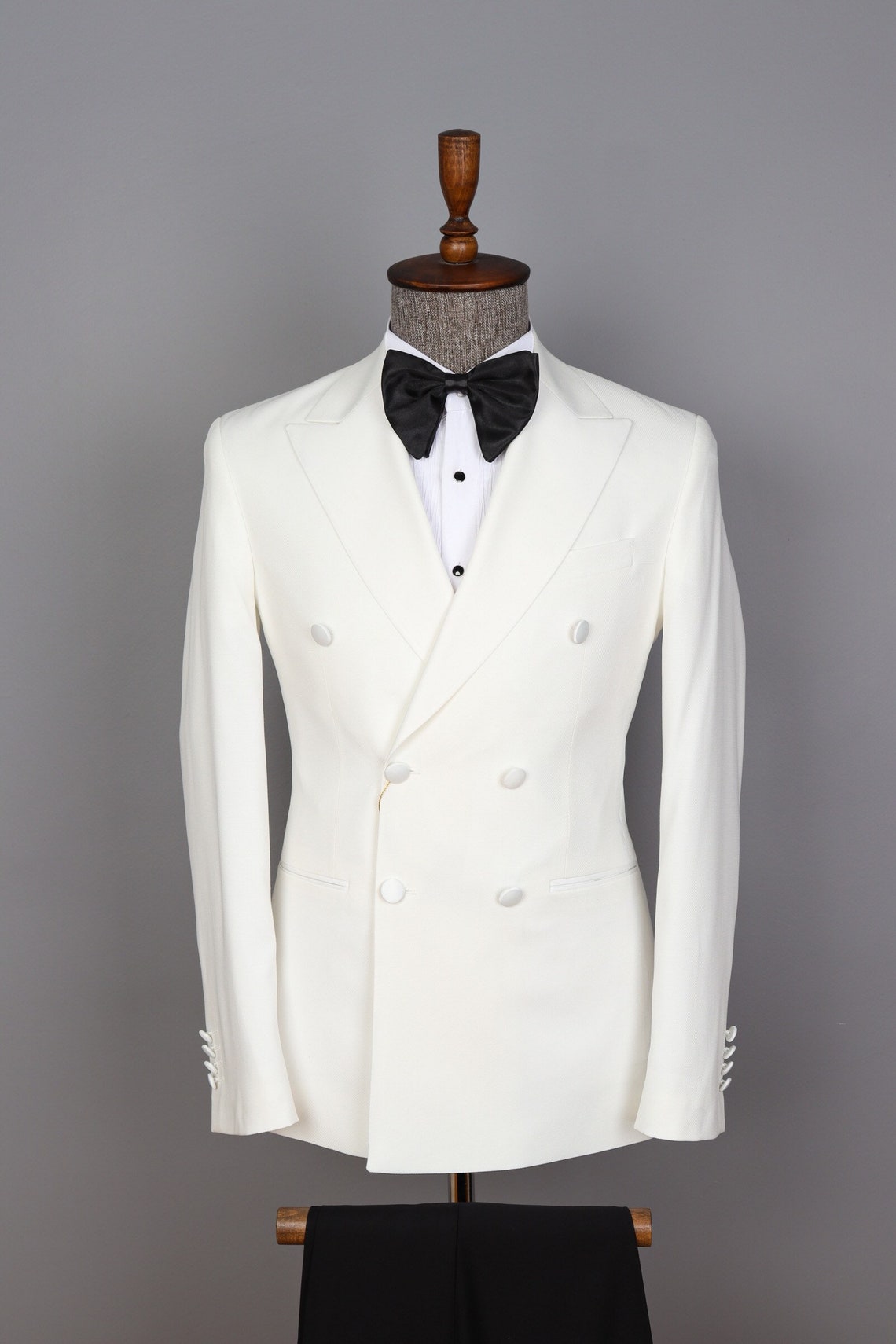 Off White Men's Tuxedo Groom Suit Wedding Suit Peak - Etsy