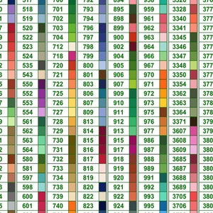 Puede incluir: Una carta de colores con cuadrados numerados, que muestra una variedad de colores, incluyendo tonos de rojo, verde, azul, amarillo y marr&oacute;n. La carta est&aacute; organizada en filas y columnas, con cada cuadrado que contiene un color diferente.