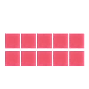 Puede incluir: Diez azulejos pequeños, cuadrados y rosas.