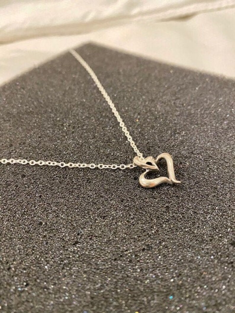 Heart Pendent Sterling Silver 925 necklace Interlocked Heart Valentine/'s Necklace Antique Look One of a Kind Silver Necklace