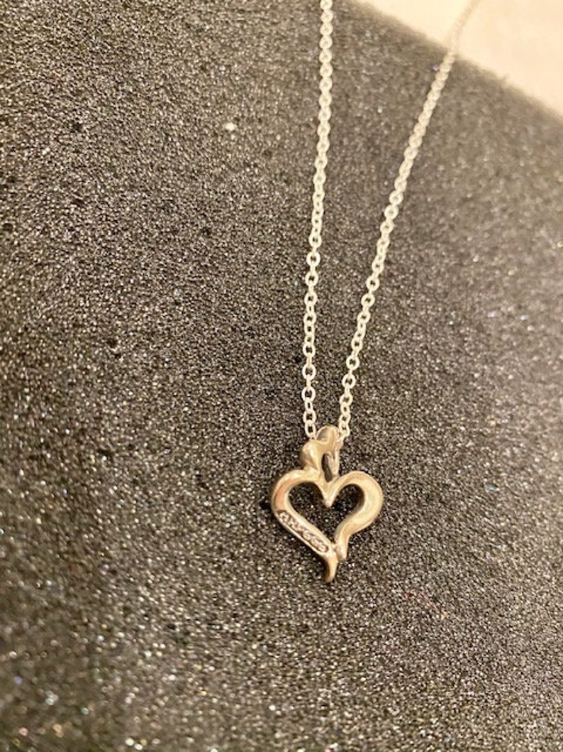 Heart Pendent Sterling Silver 925 necklace Interlocked Heart Valentine/'s Necklace Antique Look One of a Kind Silver Necklace