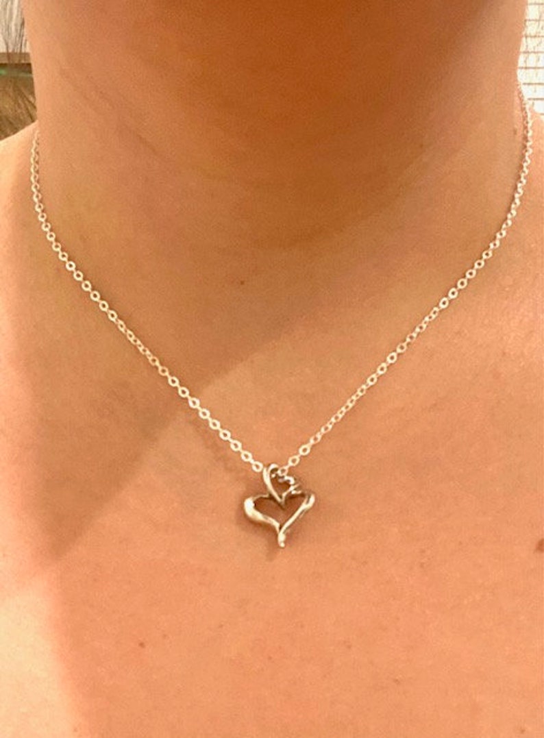 Heart Pendent Sterling Silver 925 necklace Interlocked Heart Valentine/'s Necklace Antique Look One of a Kind Silver Necklace