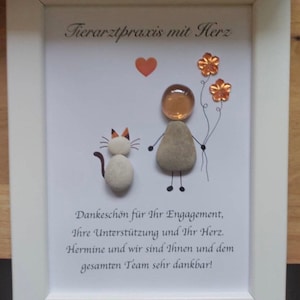 Steinbild Tierarzt ,,Tierarzt mit Herz “ Danke Geschenk Arzt Unikat Handarbeit Bild Dekoration Geschenk personalisierbar Dankeschön