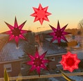 Transparent stars folding stars 5 pieces transparent paper window decoration decorative paper