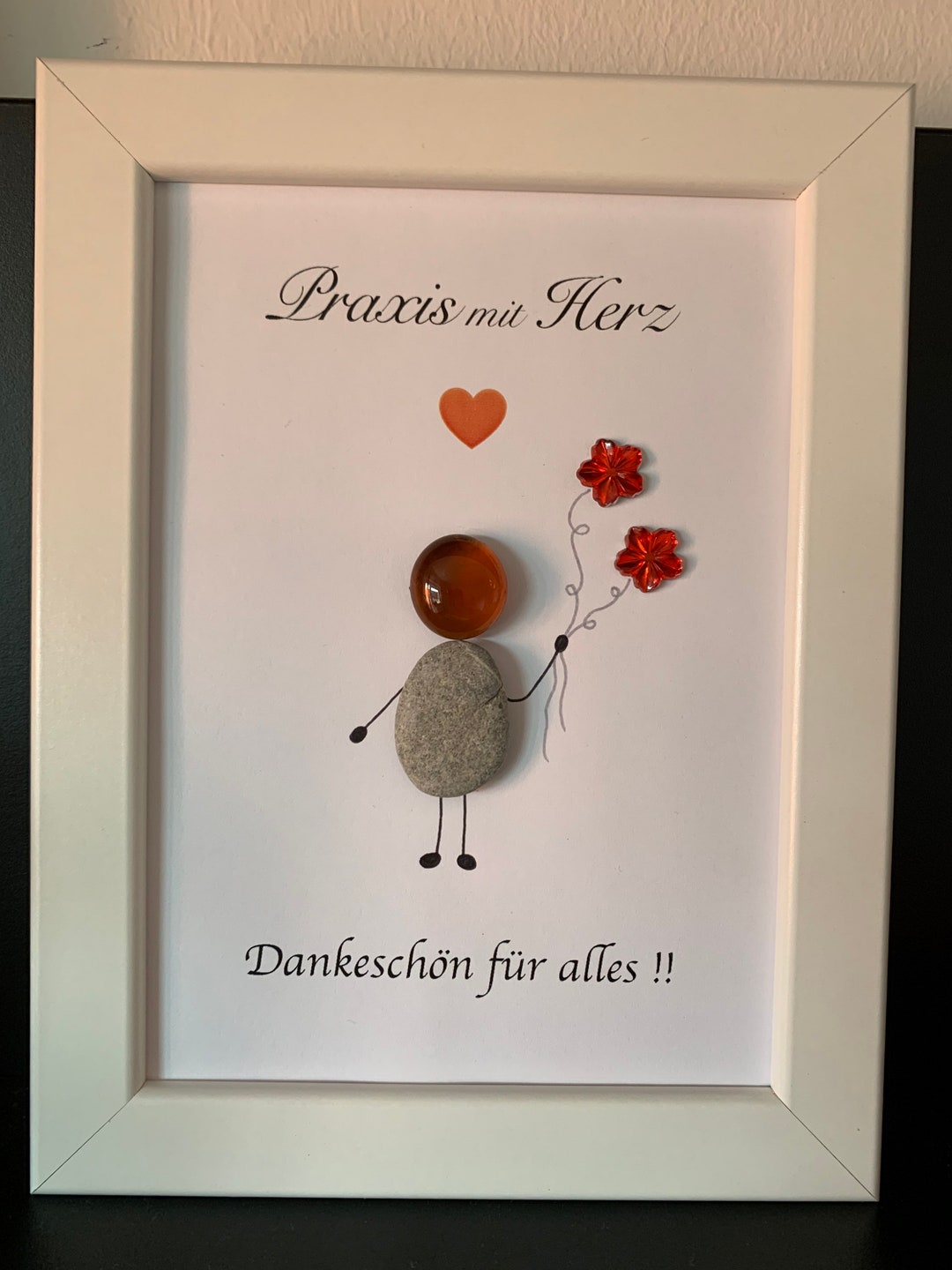Was Schenkt Man Einem Arzt Als Dankeschön Danke Bilder Arzt Steinbild ,,Praxis mit Herz “ Unikat Handarbeit Bild