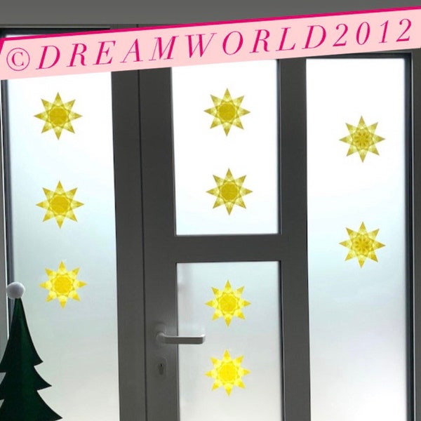 Transparentsterne 9 Stück Fenster Dekoration Sun Cutcher Oregami Weihnachten Sterne