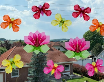 Blumen Schmetterlinge Transparentpapier 10 Stück Sommer Fenster Dekoration