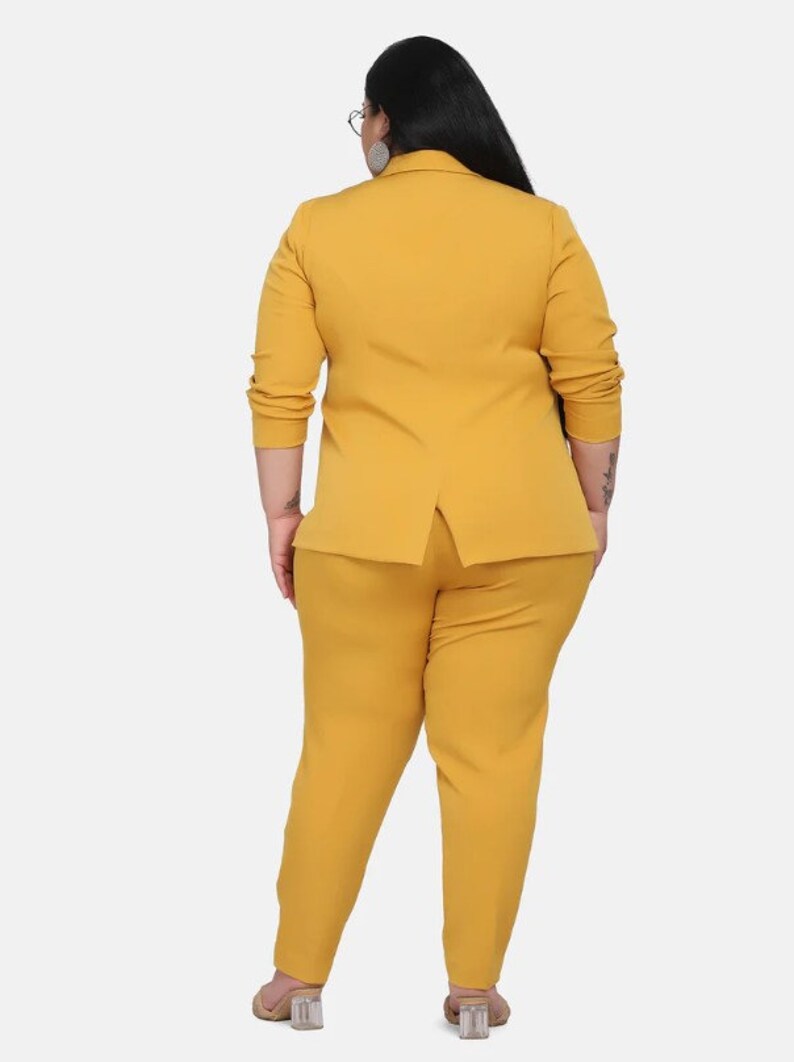 Yellow Pant Suit for Women, Plus Size Pant Suit, Two Piece Suit, Formal