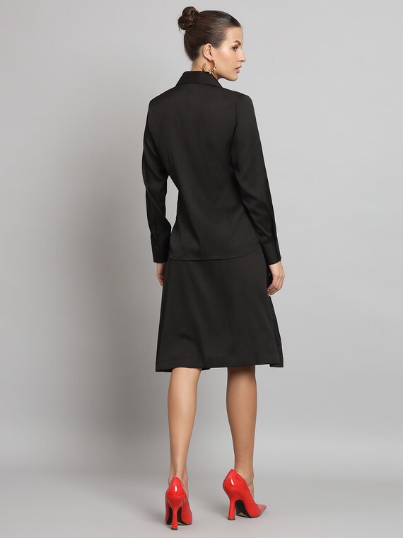 Formal Skirt Suit Black Poly Moss A Line Skirt Suit Business Casual Two piece Set Co ord Set Suit Set Etsy UK