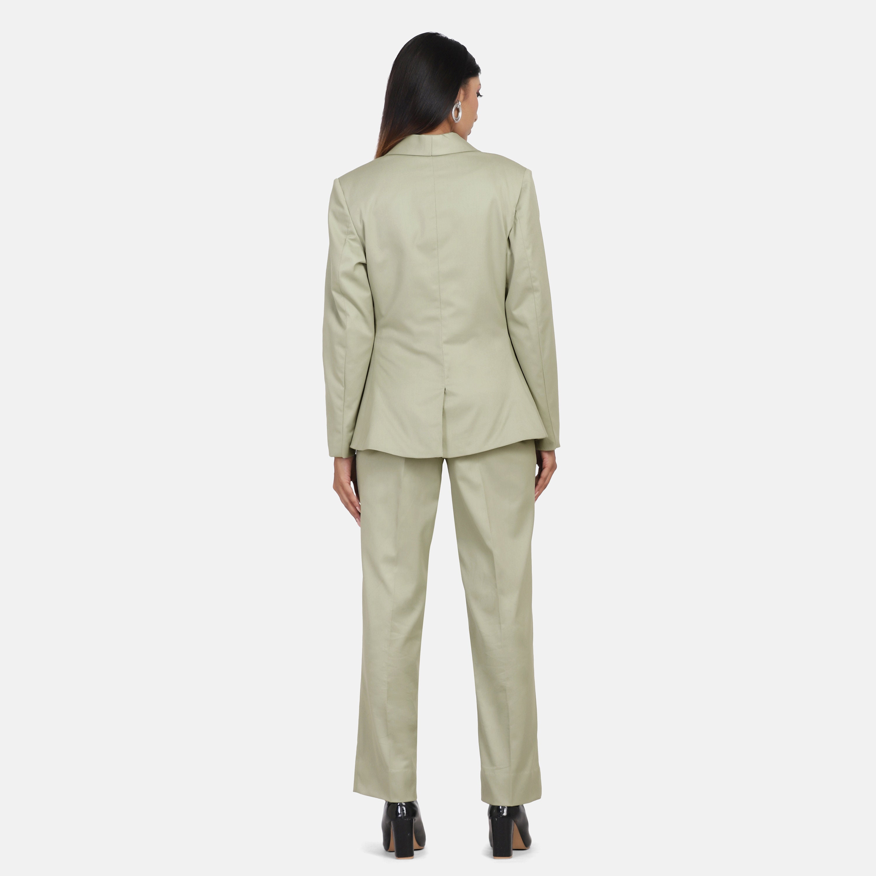 Sage Green Pant Suit for Women, Green Pant Suit, Two Piece Deep V