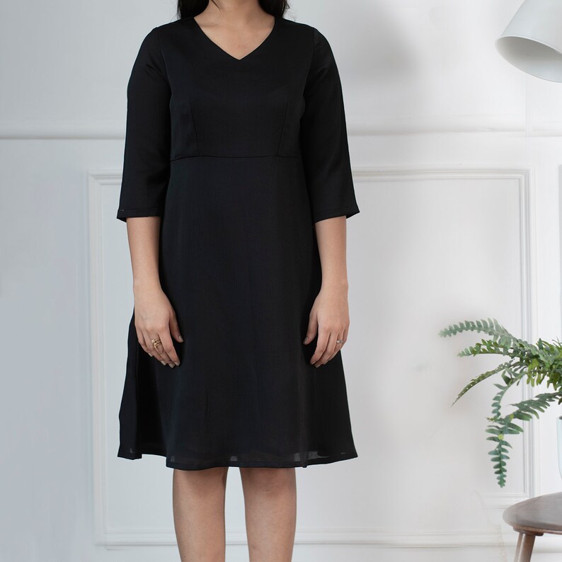 Black Fit n Flare Party Dress image 2