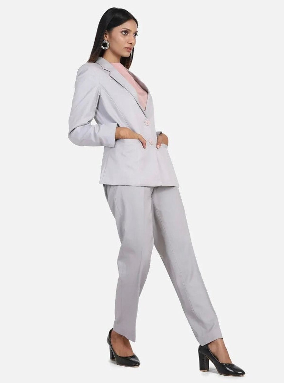 Sky Blue Pant Suit for Women, Dress Pant Suit,plus Size Pant Suit, 2 Piece Blazer & Trouser
