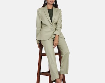 Green Pant Suit - Etsy Australia