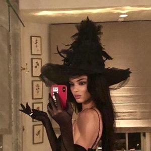 Kendall Jenner Witch Hat Feather Witch 