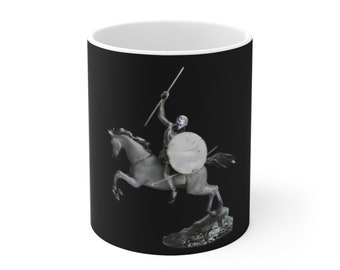Warrior Mug, Numidian Horsemen Coffee Mug, 11oz Coffee Mug, African Ceramic Coffee Mug, Aesthetic Black Power Mug