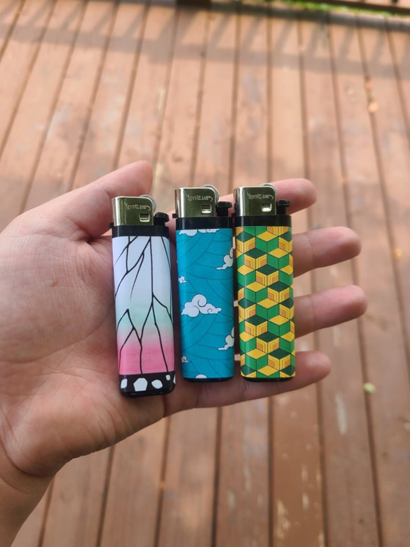Pack of 2 Anime Inspired Patterned Lighters Etsy