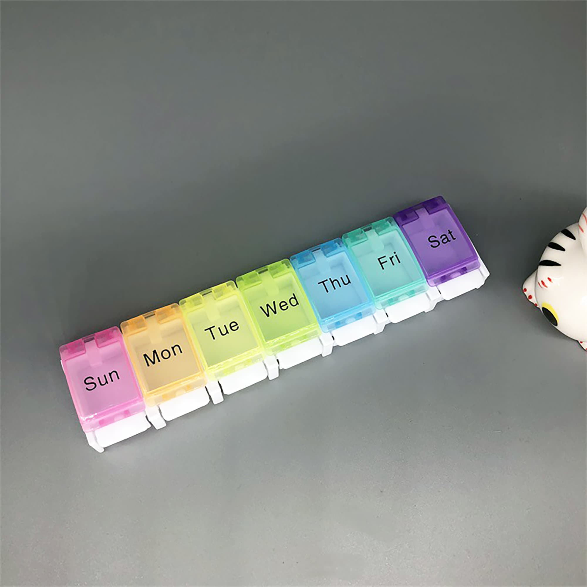 1Pack Weekly Pill Organizer Rainbow Pill Case Large 7 Days Etsy