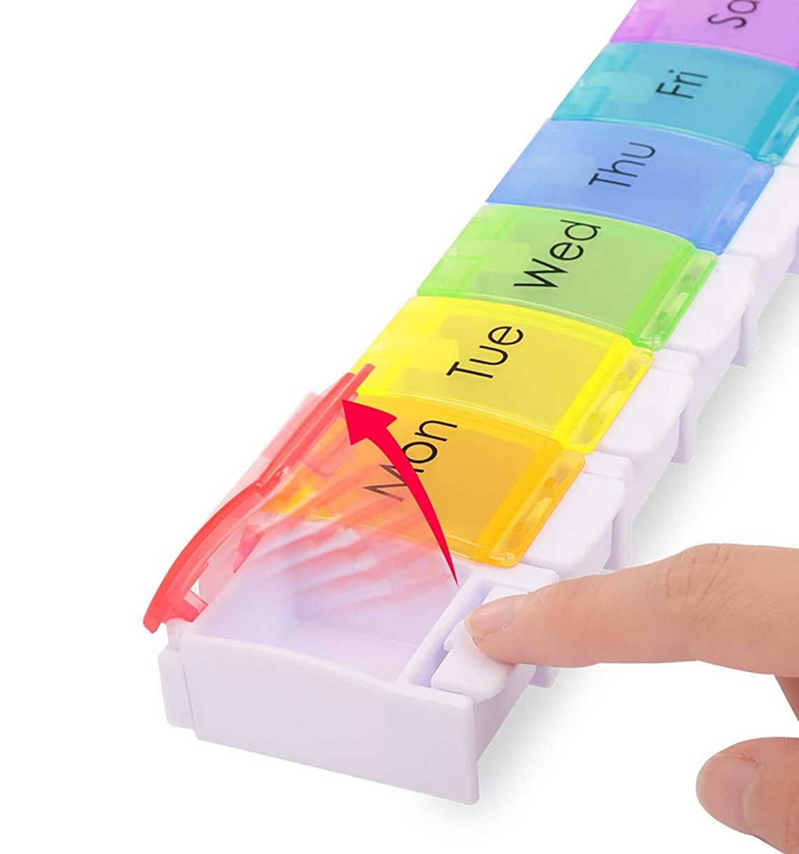 1Pack Weekly Pill Organizer Rainbow Pill Case Large 7 Days Etsy