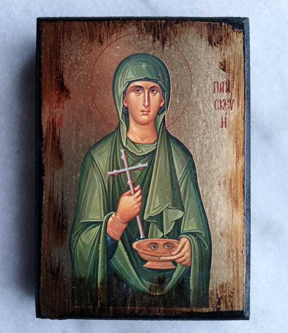 Saint Paraskevi Great Martyr, Handmade Wooden Icon Handmade Icon