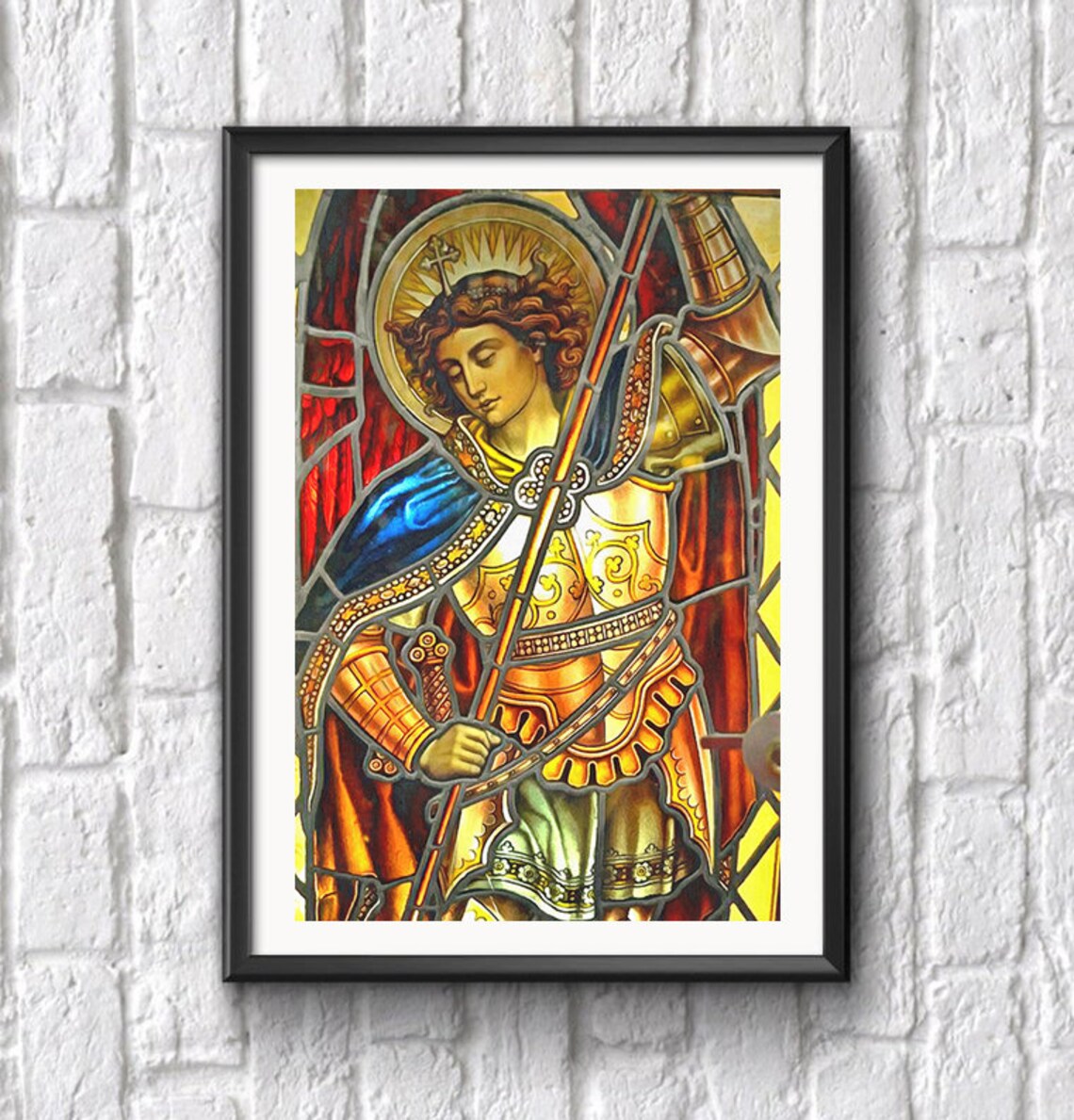 Archangel Michael Wall Art Printable Painting Digital Etsy