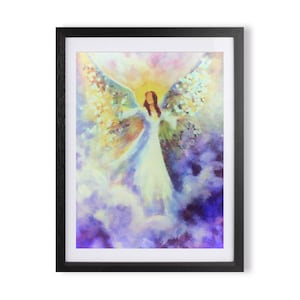 Abstract Guardian Angel Wall Art, Digital Download, Spiritual Art, Angel Watercolor Printable Painting, Digital Prints, Wall Art Decor