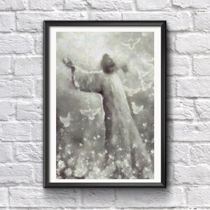 Jesus Christ Wall Art Prints, Digital Download, Jesus Watercolor Painting, Digital Prints, Printable Painting
