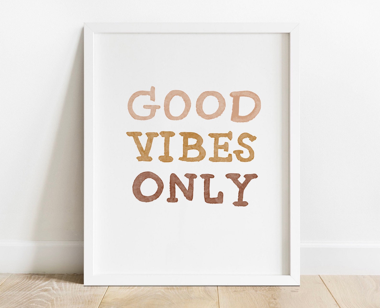 Good Vibes Only Wall Art Boho Wall Decor Neutral Wall Art Etsy